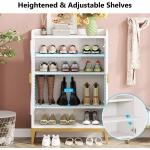 Shoe Cabinet, 25 Pair Shoe Rack Organizer with Adjustable Shelves & Doors - Image 6