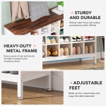 Coat Rack Shoe Bench Set, Hall Tree with Bench and 18 Shoe Cubbies - Image 7