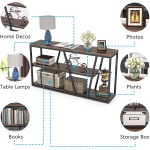 Console Table, Industrial 3-Tier Sofa Entryway Table with Open Shelves - Image 6