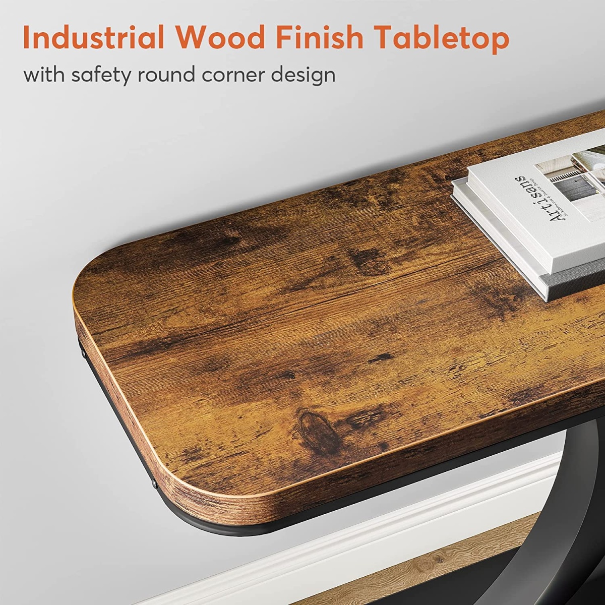 Console Table, 40? Industrial Entryway Foyer Table - Image 6