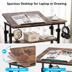 Height Adjustable Desk, Rolling Standing Computer Desk for Sofa Bed - Image 8