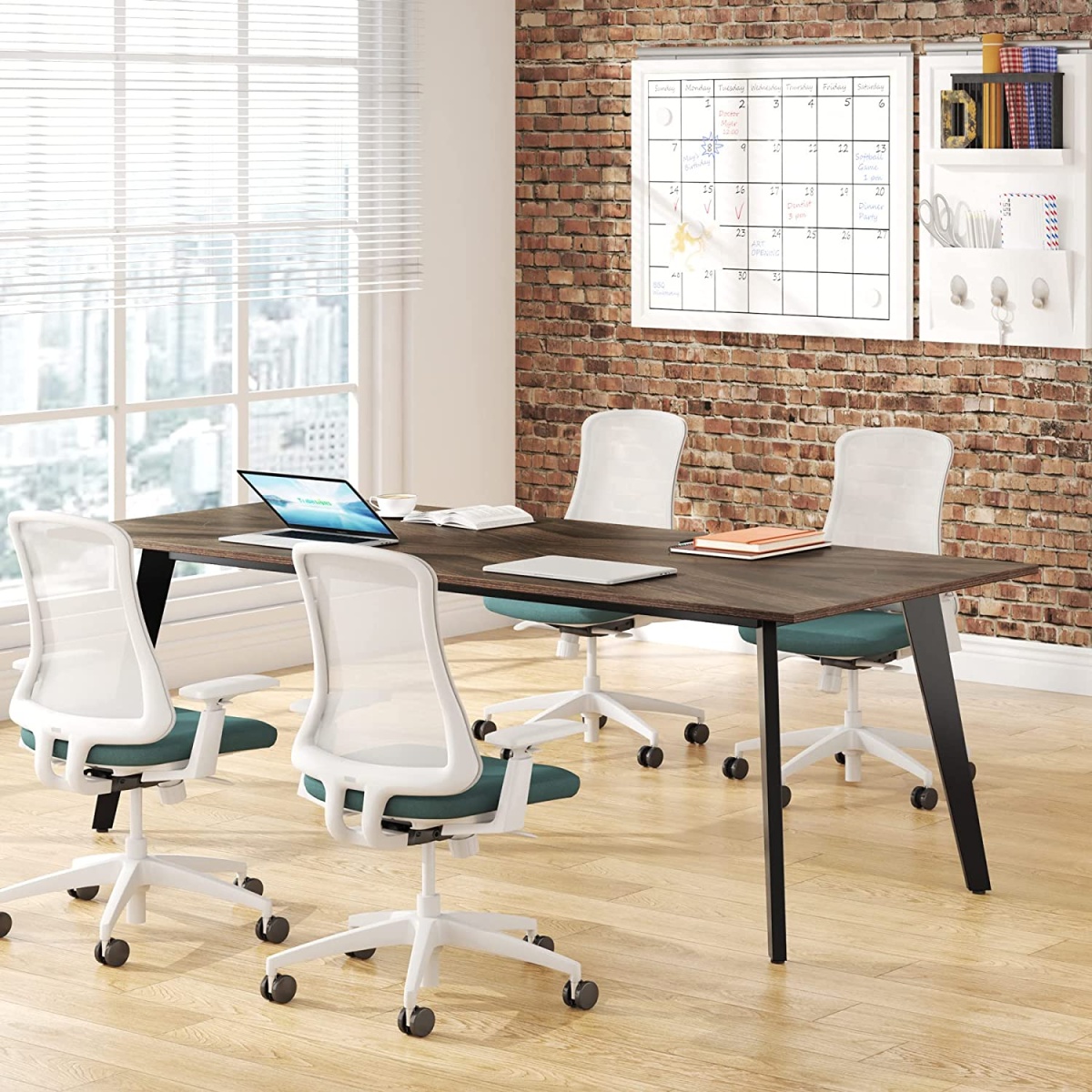 6FT Conference Table, 70.3 x 31 inch Meeting Table Computer Desk - Image 6