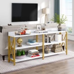 Console Table, 3 Tier Sofa Table Behind Couch with Storage Shelves - Image 10