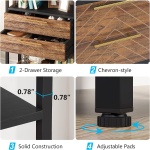 Bookshelf, 4-Tier Industrial Bookcase with 2 Drawers & LED Light - Image 7