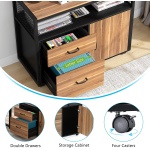 L-Shaped Desk Set, 55? Executive Desk and 32? File Cabinet - Image 7