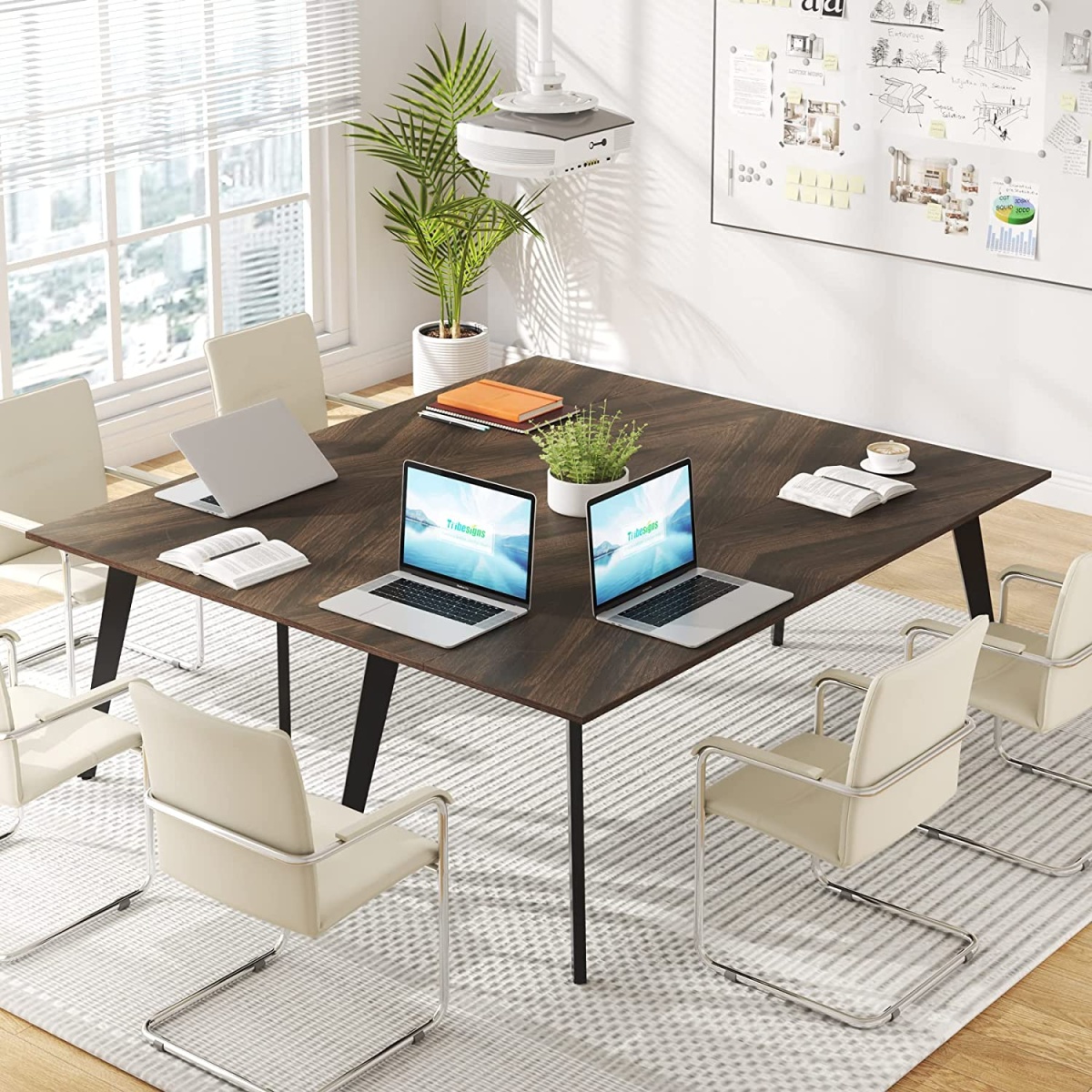 6FT Conference Table, 70.3 x 31 inch Meeting Table Computer Desk - Image 7