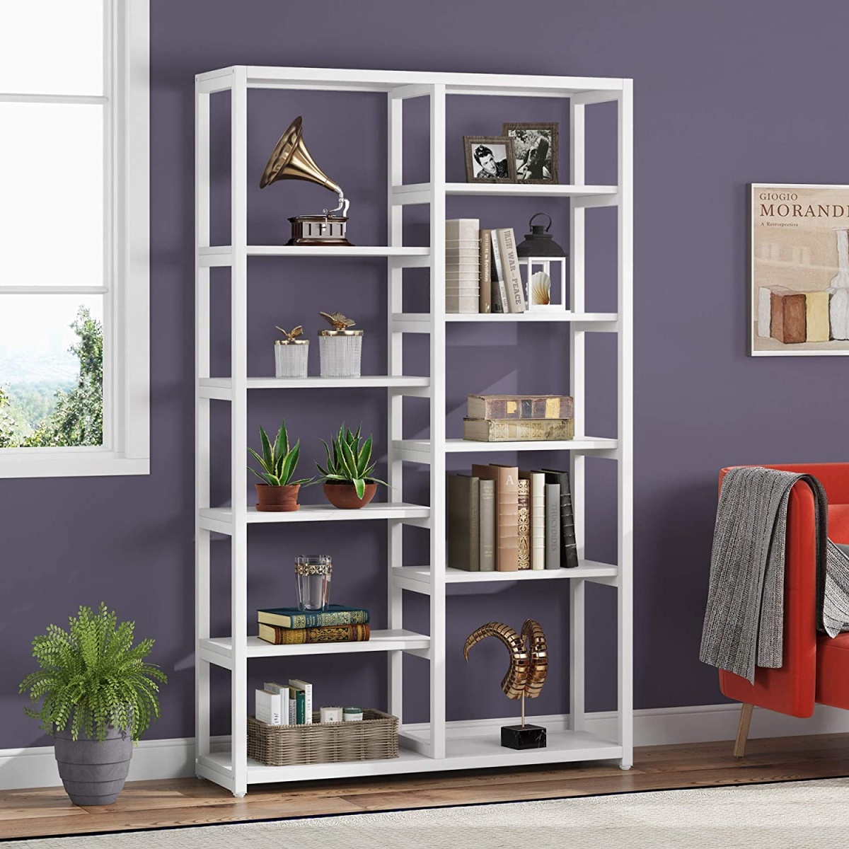 Bookshelf Bookcase, 10-Open Shelf Etagere Bookcase - Image 9