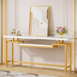 Console Table, 70? Sofa Table with 2 Tier Storage Shelves - Image 9
