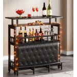 Bar Unit for Liquor, Home Entertainment Bar with Storage and Footrest - Image 4