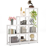 Bookshelf, 12 Shelves Industrial Ladder Etagere Bookcase - Image 8