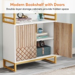 Bookshelf, 70.8? Etagere Bookcase with Open Shelves & Cabinet - Image 6