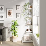 Corner Shelf, Modern 5-Tier Wall Corner Bookshelf Bookcase - Image 5