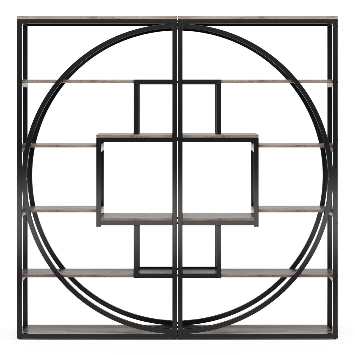 Bookshelf, Industrial Bookcase with 8 Open Storage Shelf - Image 9