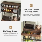 Kitchen Baker?s Rack, Microwave Oven Stand with Hutch and Drawer - Image 6