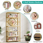 Bookshelf, 6-Tier Etagere Bookcase Freestanding Storage Shelf - Image 8