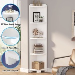 Corner Shelf, 5 Tier Wood Wall Corner Bookshelf Storage Rack - Image 8