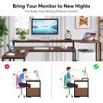 L-Shaped Desk, 67 Inch Corner Computer Desk with Hutch and Drawer - Image 7
