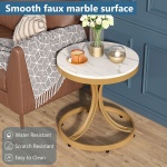 End Table, Modern Side Tables with White Faux Marble Top - Image 6