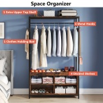 Coat Rack, Entryway Hall Tree Garment Rack with Shoe Storage - Image 6