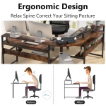 L-Shaped Desk, Corner Computer Desk with Monitor Riser - Image 7