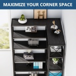 Corner Bookshelf, 6-Tier Bookcase Corner Storage Display Stand - Image 8