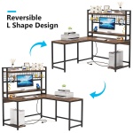 L-Shaped Desk, Reversible Corner Computer Desk with Power Outlet - Image 8