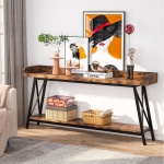 Console Table, 2-Tier Narrow Sofa Table Behind Couch Entryway Table - Image 4