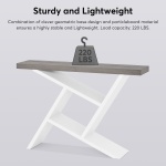 Console Table, 42? Farmhouse Entryway Table with Geometric Wood Base - Image 7