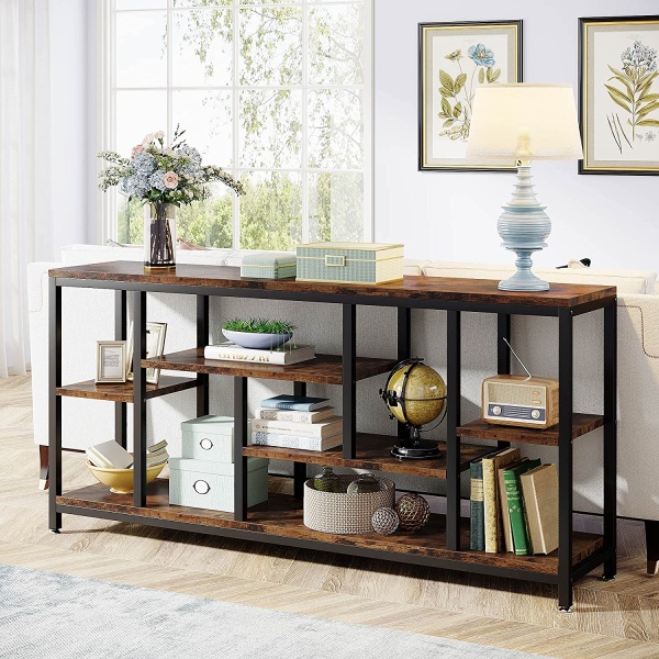 Console Table, 70.9? Entryway Sofa Table with Storage Shelves