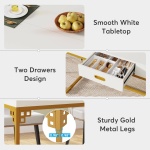 Dining Table, 63? Breakfast Dinner Table with 2 Drawers for 4 to 6 - Image 8