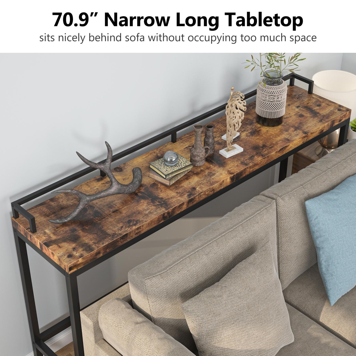 Console Table, 70.9 inch Extra Long Sofa Table - Image 6