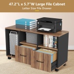L-Shaped Desk, 70.9? Computer Desk with Power Outlet and File Cabinet - Image 8