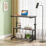 C Table, Height Adjustable Bedside Sofa Table with Wheels - Image 9