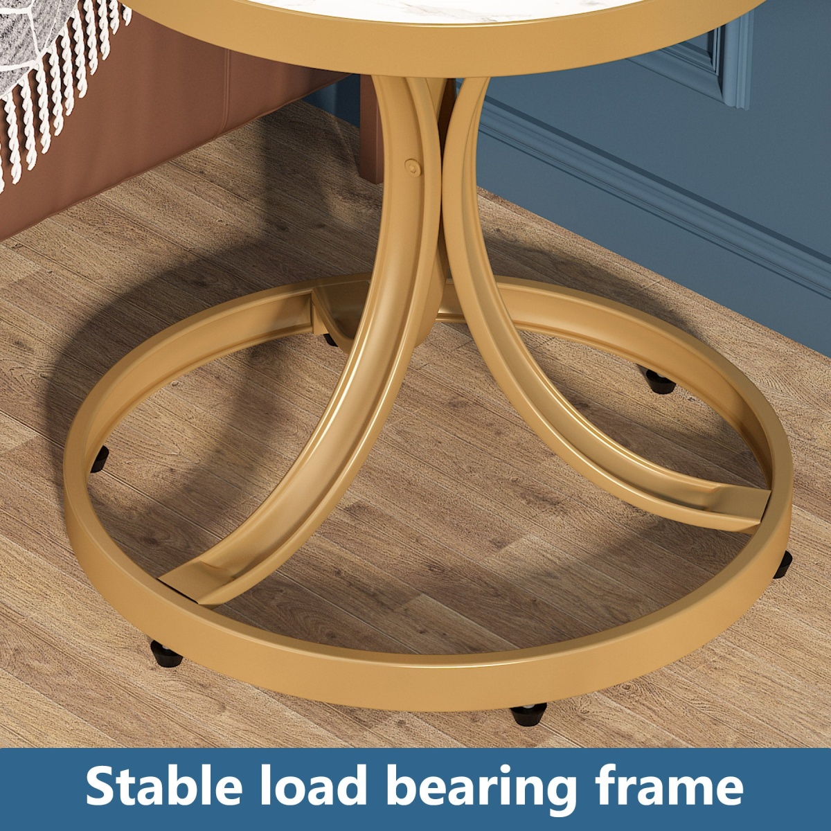 End Table, Modern Side Tables with White Faux Marble Top - Image 7