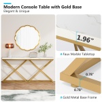 Console Table, 55? Modern Entryway Sofa Table with Gold Metal Legs - Image 7