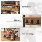 5-Tier Kitchen Baker?s Rack with Power Outlets, Drawer & Sliding Shelves - Image 8