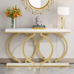 Console Table, 55 inch Faux Marble Entryway Sofa Table - Image 5