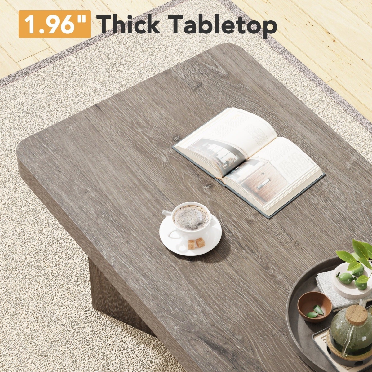 Coffee Table, Farmhouse Cocktails Table Center Table for Living Room - Image 7