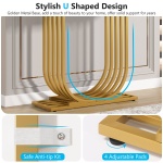 Console Table, 39? Faux Marble Entryway Sofa Table with U-Shaped Base - Image 6