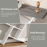 Console Table, 42? Farmhouse Entryway Table with Geometric Wood Base - Image 6