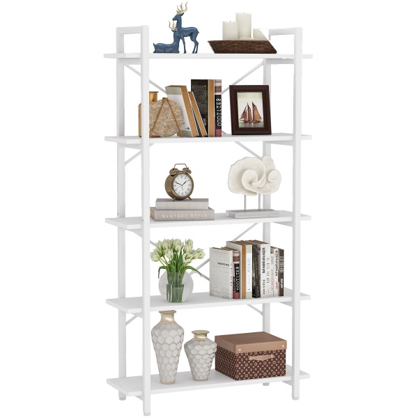 Bookshelf, 5 Tier Bookcase Display Shelf Unit