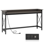 Console Table, 70.9? Sofa Table with Outlets and USB Ports - Image 9
