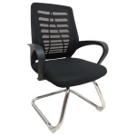 High Foam Mesh Mid-Back Guest/Reception Chair, with Contoured Mesh Seat ? Black