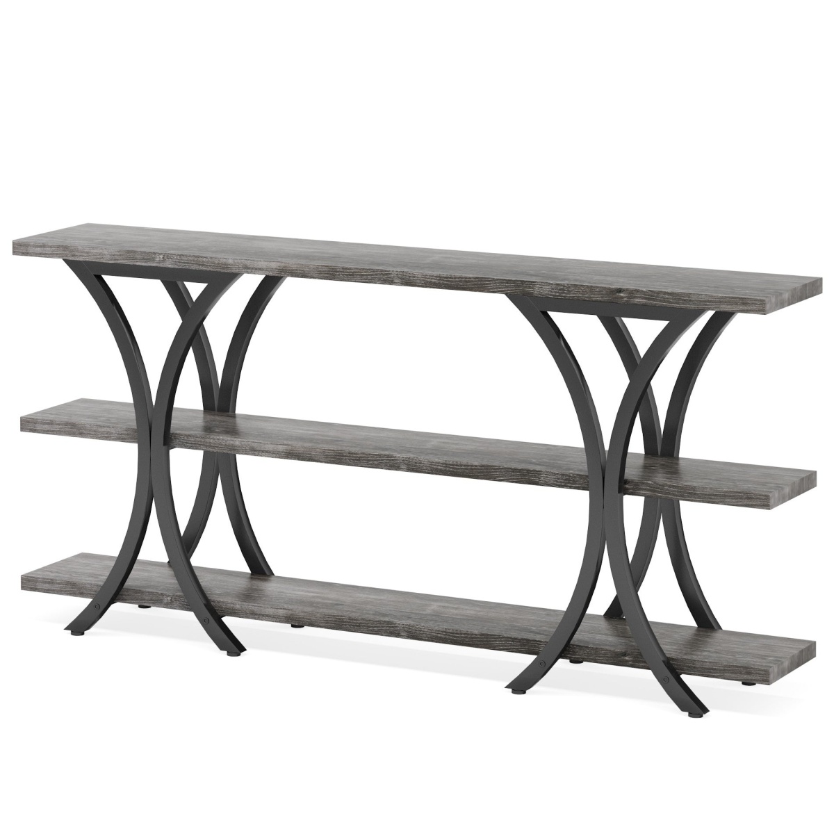 Console Table, Industrial Entryway Sofa Table with 3-Tier Shelves - Image 9