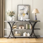 Console Table, Industrial Entryway Sofa Table with 3-Tier Shelves - Image 8