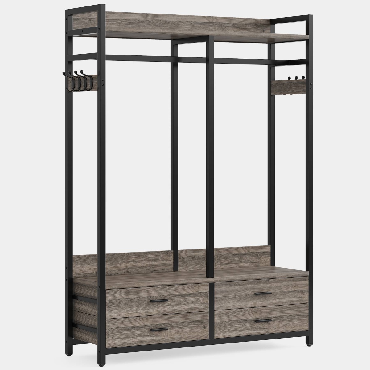 Freestanding Closet Organizer, Garment Rack with Drawers & Shelves - Image 10