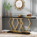 Console Table, Modern 70.9? Sofa Table with Faux Marble Tabletop - Image 8