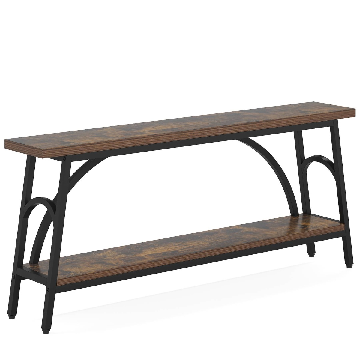 Console Table, 70.8? Sofa Tables Entryway Table with 2 Tier Wood Shelves - Image 2