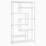 8-Shelves Staggered Bookshelf, Industrial Etagere Bookcase - Image 11