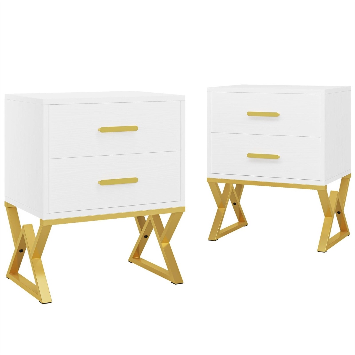 Nightstand, Modern Bedside Sofa Table with 2 Storage Drawers - Image 8